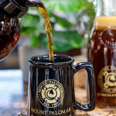 Fresh brewed coffee being poured into a mug at Bistro 1969